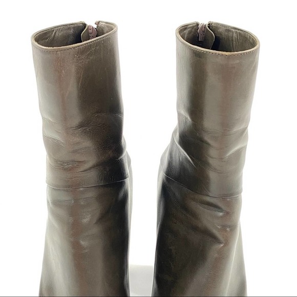 Marc Jacobs Leather Olive Heeled Ankle Boots - Picture 5 of 13